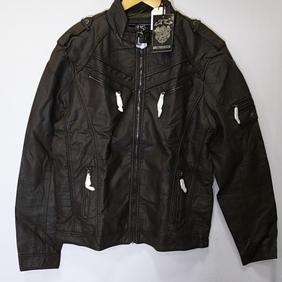 Faux Leather Jacket Brown - Picture 2 of 4